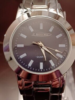 Men's MARCO MAX Silver Tone Quartz Watch - WORKS!